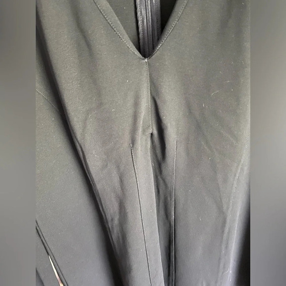 Derek Lam V Neck Black Silhouette Seam Dress US Sz 10 Italy - Picture 2 of 12